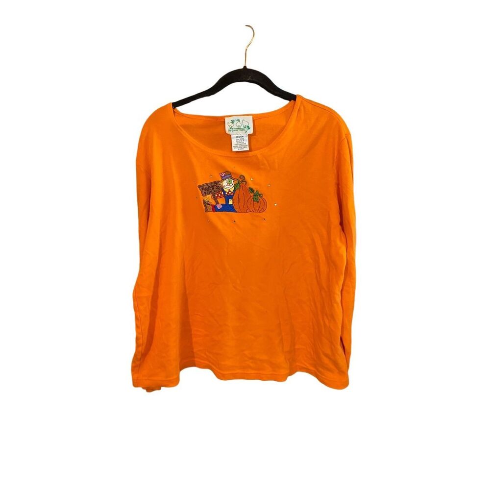 Quacker factory, women’s vintage scarecrow, pumpkin T-shirt, size medium ￼